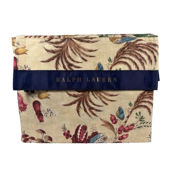 Ralph Lauren Maren Full/Queen Duvet Cover Floral Botanical 100% Cotton Natural